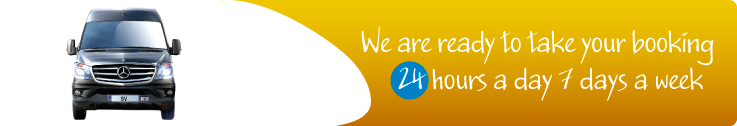 We are ready to take your booking 24hour a day 7 days a week.